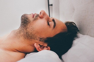 Man asleep contact lenses